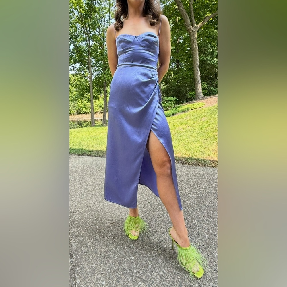 Reformation NWT Marguerite Silk Dress in Jacaranda, Size: 0P